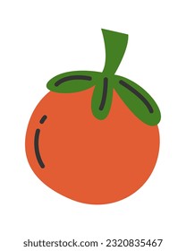 Tomate rojo fresco. Ilustración vectorial de estilo caricatura plana aislada en fondo blanco.