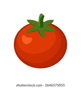 Tomate rojo fresco con tallo verde