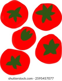 Fresh red tomato on the vine illustration clipart