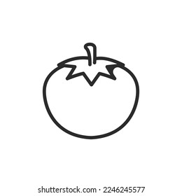Fresh red tomato stroke icon