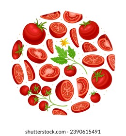 Vektor-Vorlage für frisch rotes Tomatenpflanzgut
