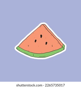 Fresh red watermelon with triangular cut 2