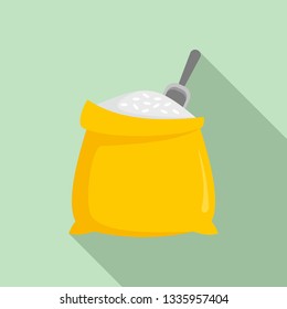 Fresh rice sack icon. Flat illustration of fresh rice sack vector icon for web design