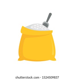 Fresh rice sack icon. Flat illustration of fresh rice sack vector icon for web design