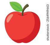 Fresh ripe apple cartoon type clipart and vector design illustration 