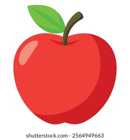 Fresh ripe apple cartoon type clipart and vector design illustration 