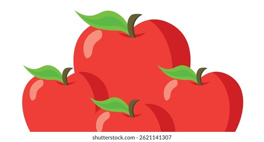 Clipart de tipo de dibujos animados de manzana madura fresca e ilustración de diseño de Vector
