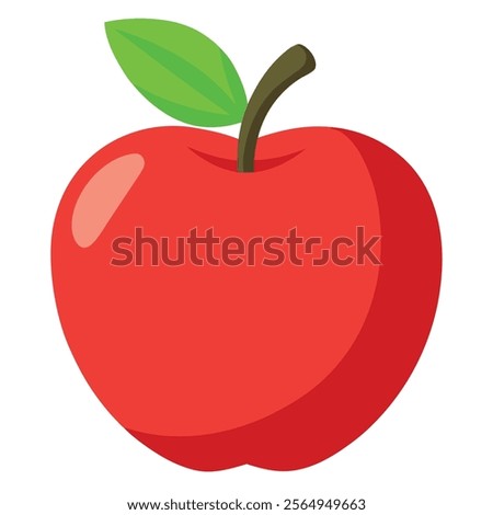 Fresh ripe apple cartoon type clipart and vector design illustration 