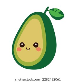 Fresh, ripe avocado a healthy snack isolated