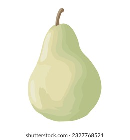 Fresh, ripe fruit pear, organic snack icon isolated