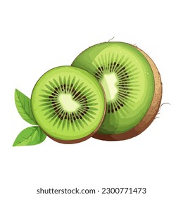 fresh ripe Kiwi fruit icon isolated