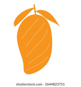 Fresh Ripe Mango Isolated on White Background

