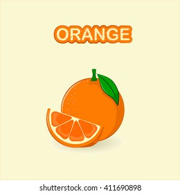 Fresh ripe oranges. Vector illustration.