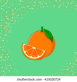 Fresh ripe oranges. Vector illustration.