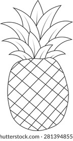 A fresh, ripe pineapple with a spiky green crown and textured golden-yellow skin. Perfect for projects related to tropical fruits, healthy eating, summer, agriculture, food, beverages, and nutrition.