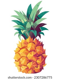 Fresh ripe pineapple, a sweet tropical fruit isolated