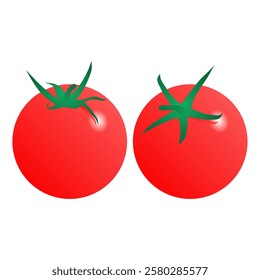 Fresh Ripe Red Tomato Vector. Whole Red Tomatoes Cooking Ingredient.