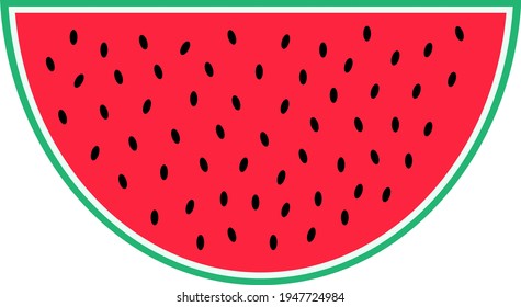 Fresh ripe red watermelon slice cartoon vector icon