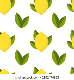 Fresh ripe yellow lemons seamless pattern.
