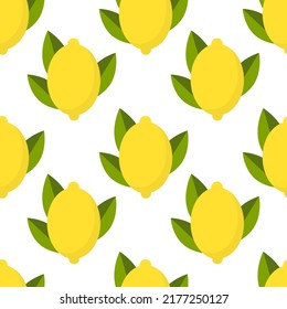 Fresh ripe yellow lemons seamless pattern.