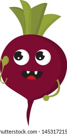 Ein frisches Wurzelgemüse mit roter Farbe, mit grünem Stamm, Vektorgrafik 