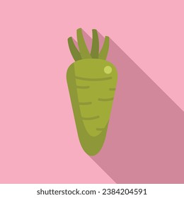 Fresh root wasabi icon flat vector. Seasoning spicy cooking. Paste root leaf