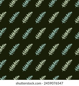 Fresh Rosemary Leaves on Branch Vector Seamless Pattern can be use for background and apparel design