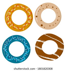 fresh round colorful donuts.isolated on a white background.