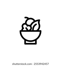 fresh salad bowl icon design 