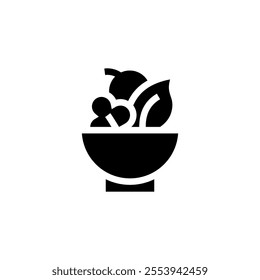 fresh salad bowl icon design 