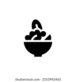 fresh salad bowl icon design 