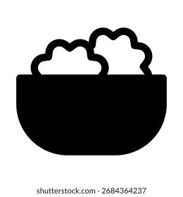 Fresh Salad Bowl Solid Icon