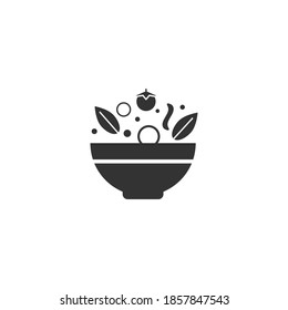 Fresh salad glyph vector icon