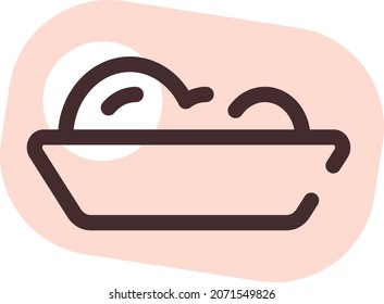 Fresh salad, illustration, vector, on a white background.
