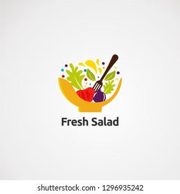 fresh salad logo vector, icon , element and template