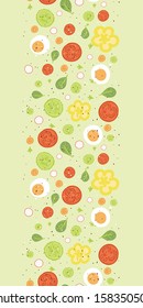 Fresh salad vertical seamless pattern background