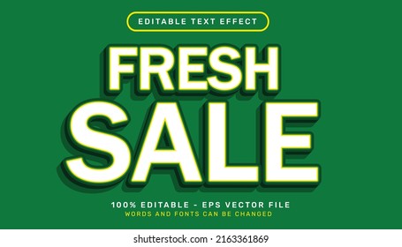 fresh sale 3d editable text effect template