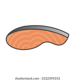 Icono de filete de salmón fresco. Vector.