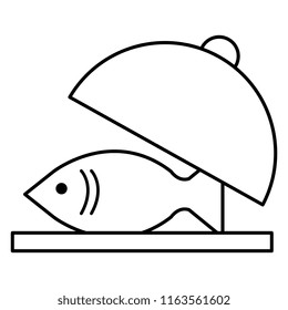 fresh salmon fish in tray