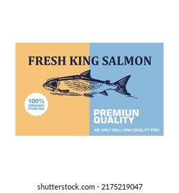 FRISCHER SALMON KING FISH LOGO, Silhouette Wildsal, auf schwimmenden Vektorgrafiken