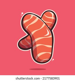 fresh salmon sushi art illustration