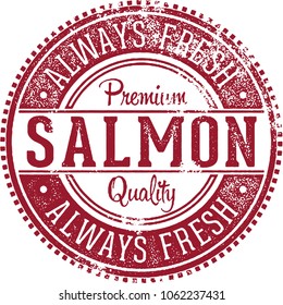 Fresh Salmon Vintage Seafood Stamp