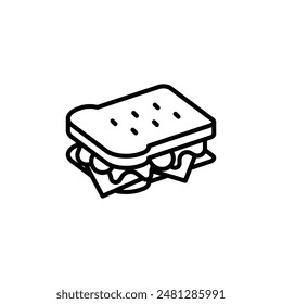 Icono de sándwich fresco para menús y catering