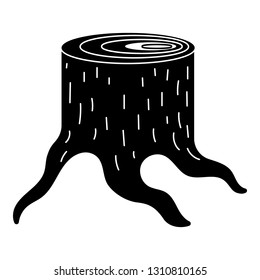 Fresh sawn stump icon. Simple illustration of fresh sawn stump vector icon for web design isolated on white background
