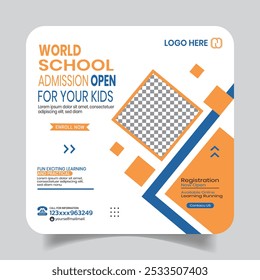 Fresh School Admission Social Media Post Design Template