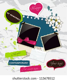 Fresh scrapbooking elements set. Vector illustration EPS10