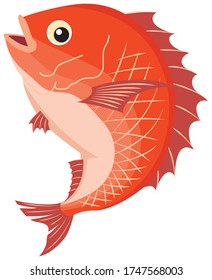 Fresh sea bream jumping. Vector illustration