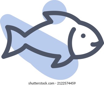 Pescado marino fresco, ilustración, vector sobre fondo blanco.