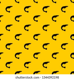 Fresh sea shrimp pattern seamless vector repeat geometric yellow for any design