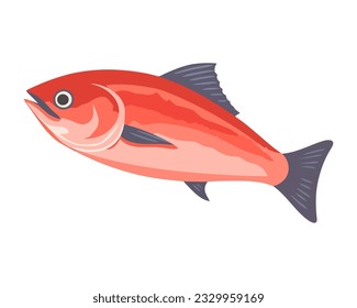 Fresh seafood meal with herring tail icon isolated